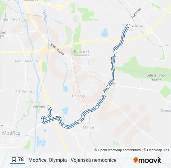 Автобус 78: карта маршрута