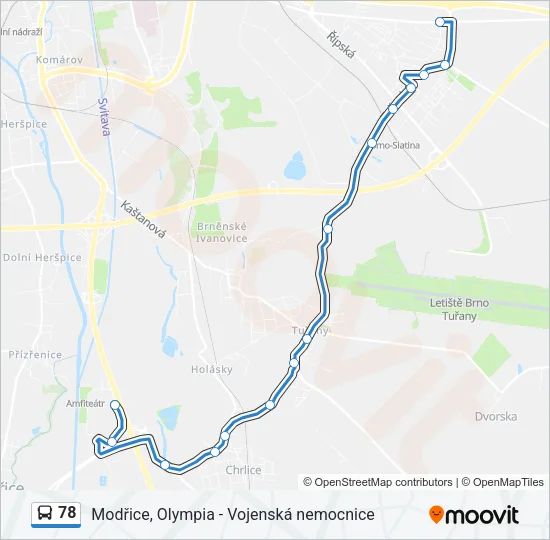 Автобус 78: карта маршрута