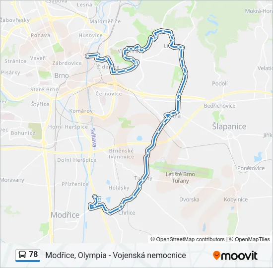 Автобус 78: карта маршрута