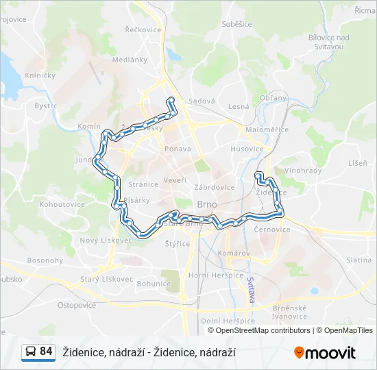 Автобус 84: карта маршрута