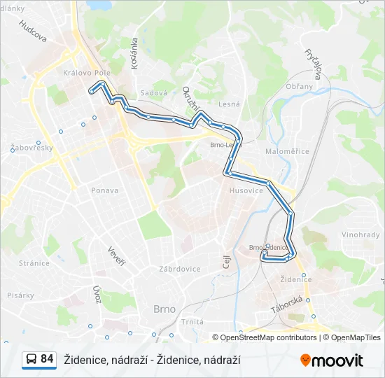 Автобус 84: карта маршрута