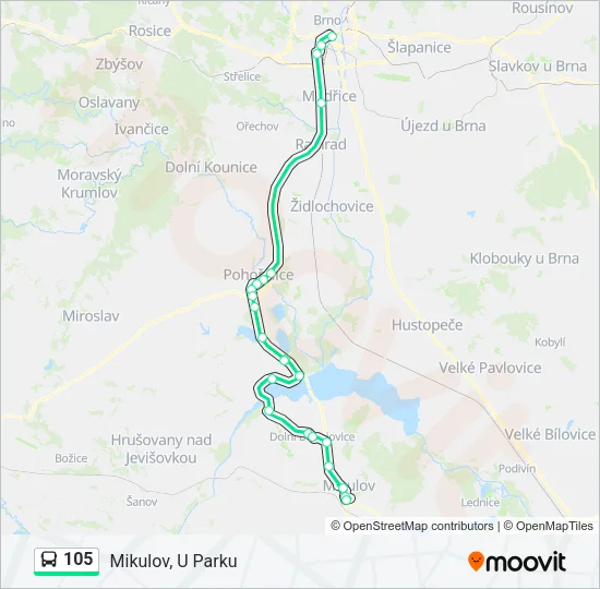 Автобус 105: карта маршрута