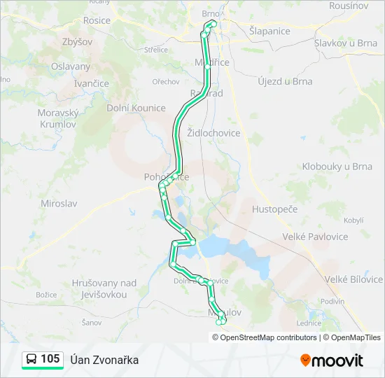 Автобус 105: карта маршрута
