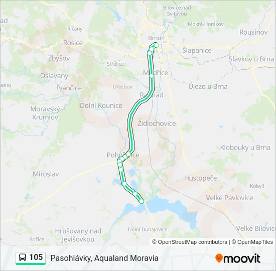Автобус 105: карта маршрута