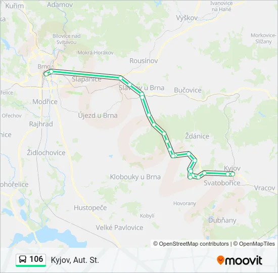 Автобус 106: карта маршрута