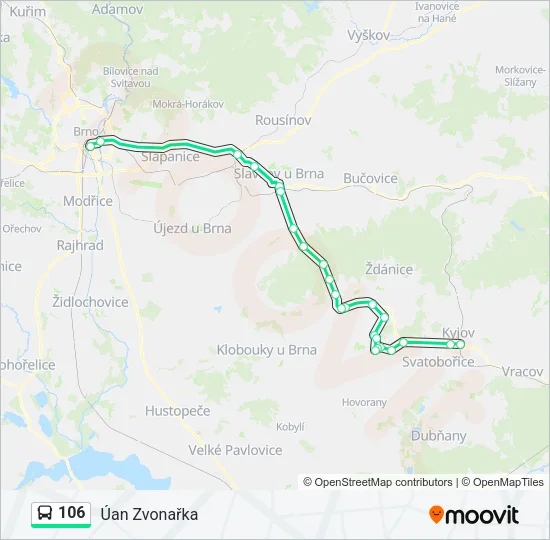Автобус 106: карта маршрута