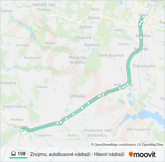 Автобус 108: карта маршрута