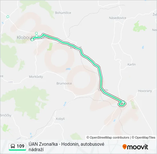 109 Bus Line Map