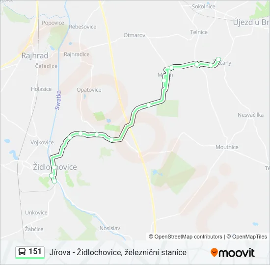 Автобус 151: карта маршрута