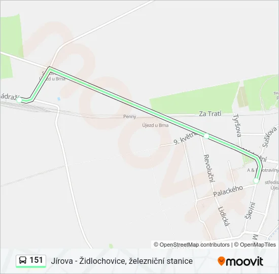 Автобус 151: карта маршрута