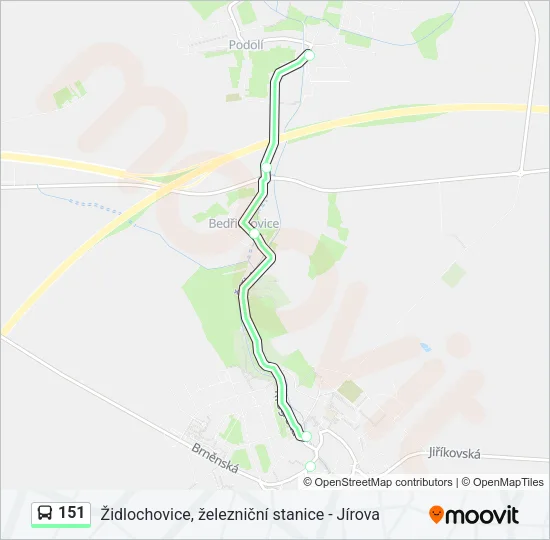 Автобус 151: карта маршрута