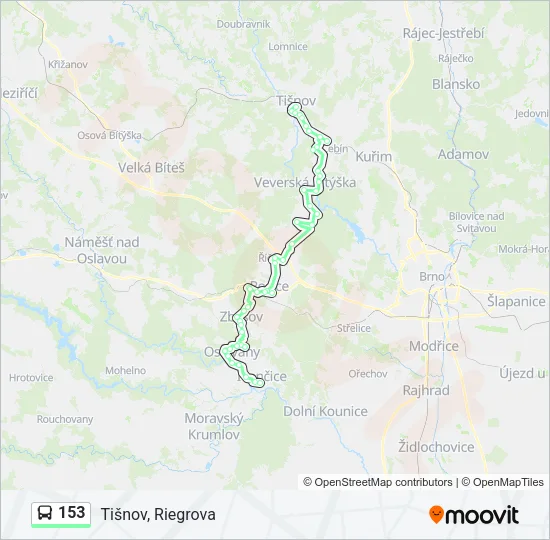 Автобус 153: карта маршрута