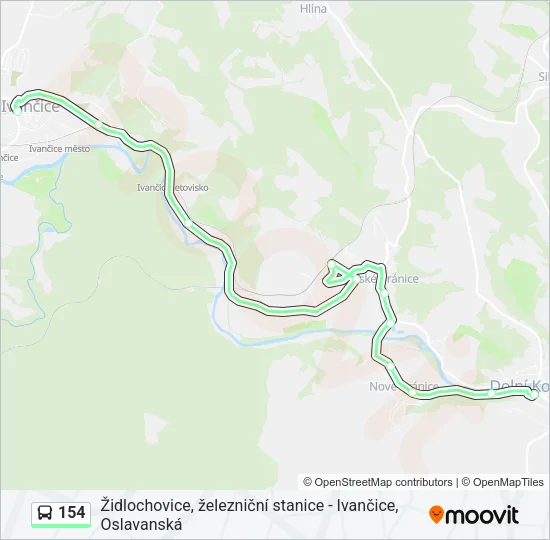 Автобус 154: карта маршрута