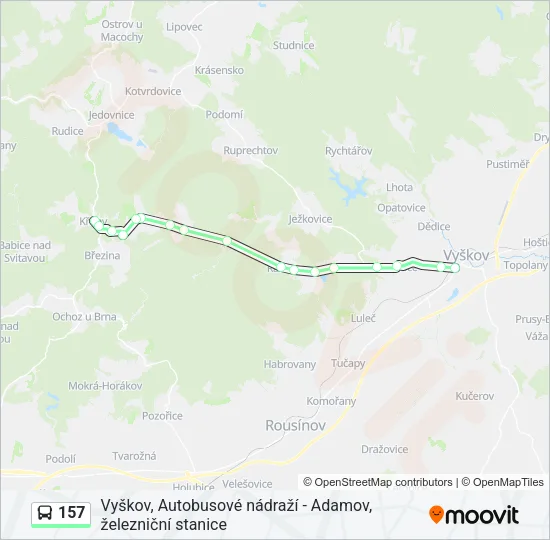 Автобус 157: карта маршрута