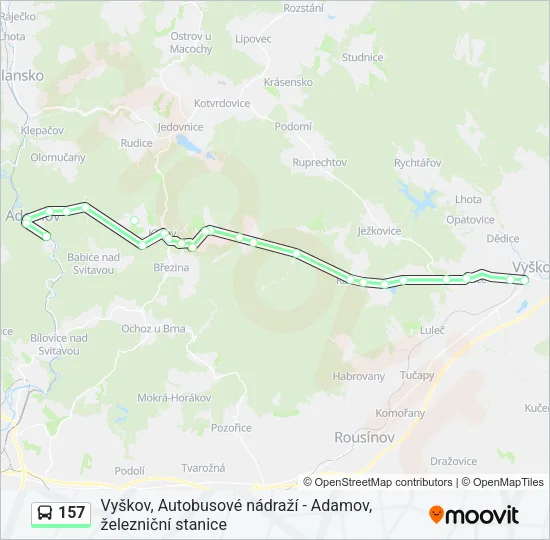 Автобус 157: карта маршрута
