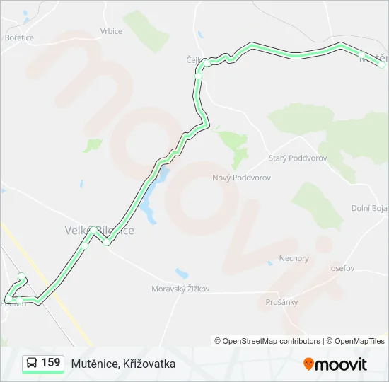 Автобус 159: карта маршрута