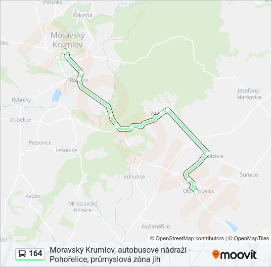 Автобус 164: карта маршрута