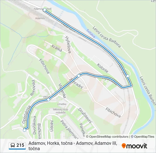 Автобус 215: карта маршрута