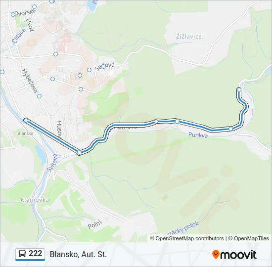 Автобус 222: карта маршрута