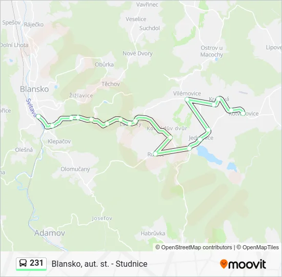 Автобус 231: карта маршрута