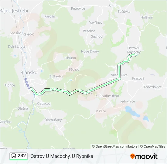 Автобус 232: карта маршрута