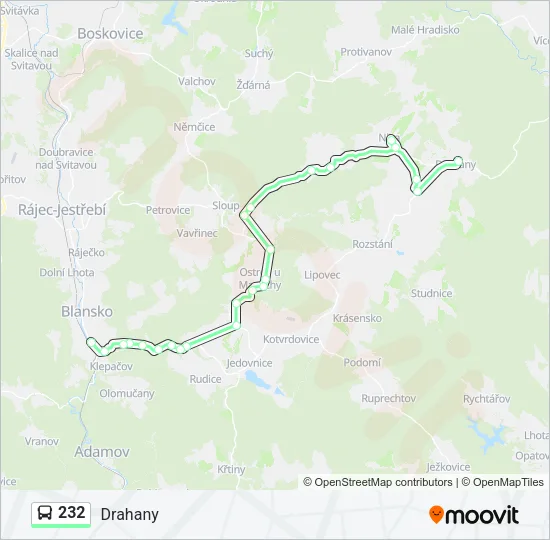 Автобус 232: карта маршрута