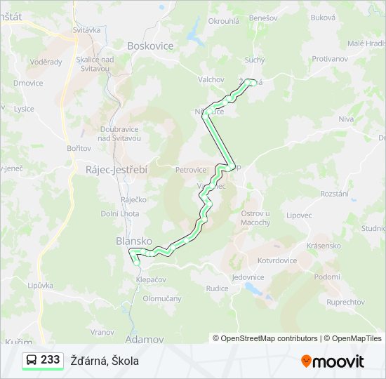 Автобус 233: карта маршрута