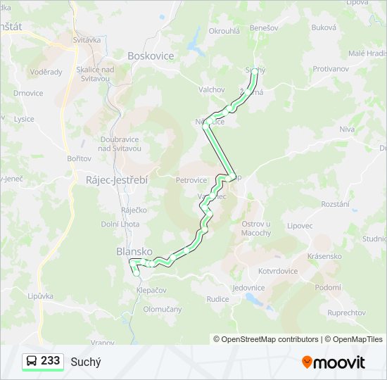Автобус 233: карта маршрута