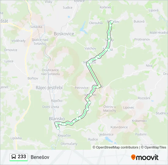 233 Bus Line Map