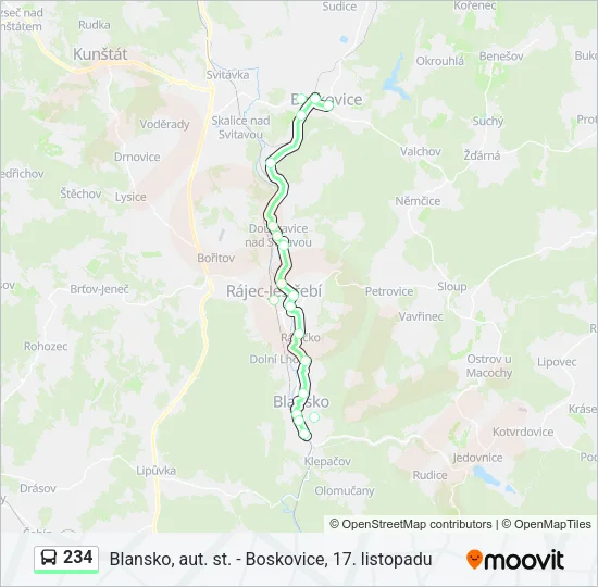 Автобус 234: карта маршрута
