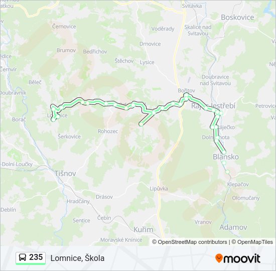 Автобус 235: карта маршрута