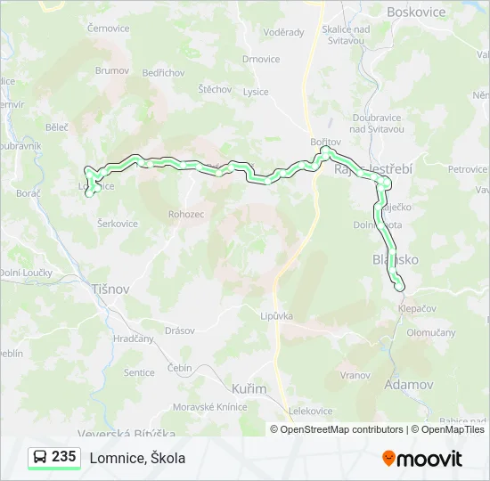 235 Bus Line Map