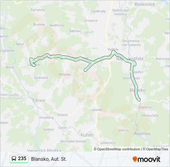 Автобус 235: карта маршрута