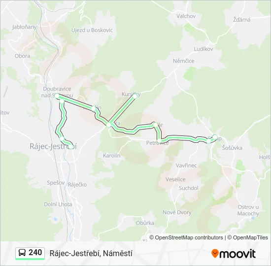 Автобус 240: карта маршрута