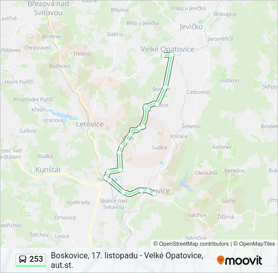 Автобус 253: карта маршрута