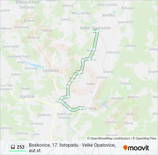 Автобус 253: карта маршрута