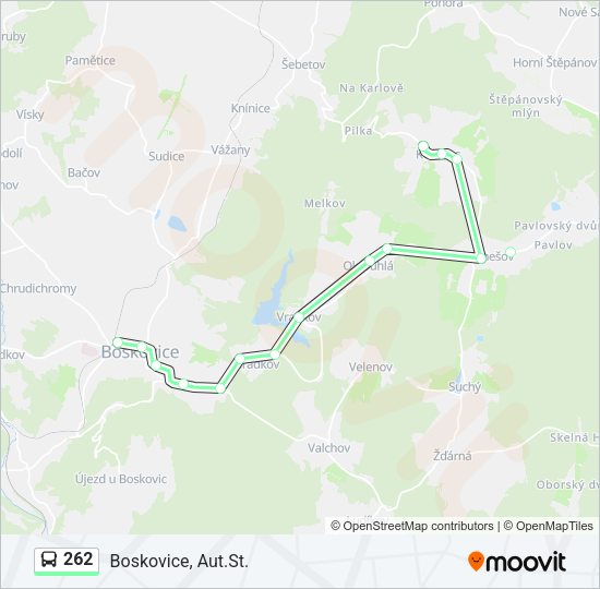 Автобус 262: карта маршрута