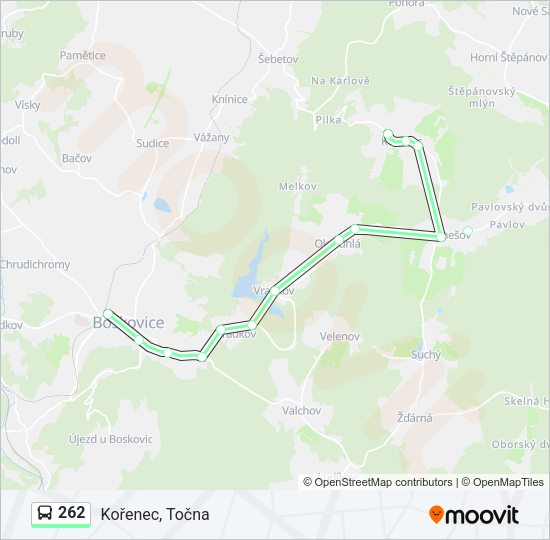 Автобус 262: карта маршрута