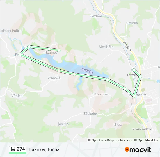274 Bus Line Map