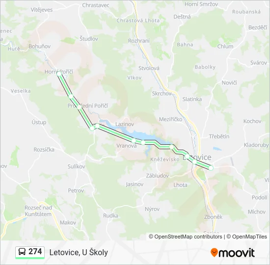 Автобус 274: карта маршрута