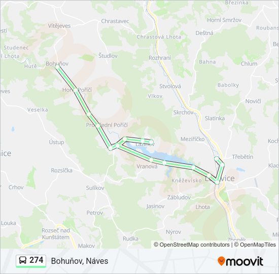 Автобус 274: карта маршрута