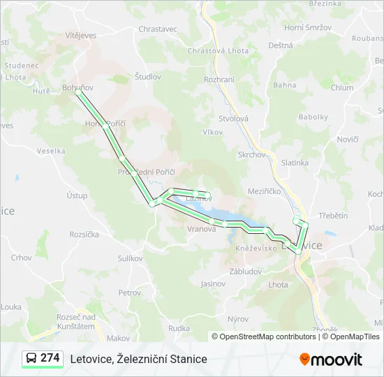 274 Bus Line Map