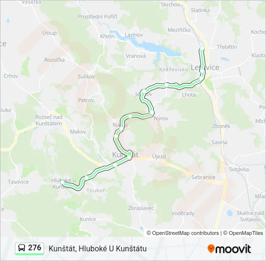 Автобус 276: карта маршрута