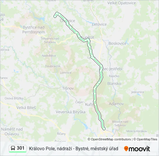Автобус 301: карта маршрута