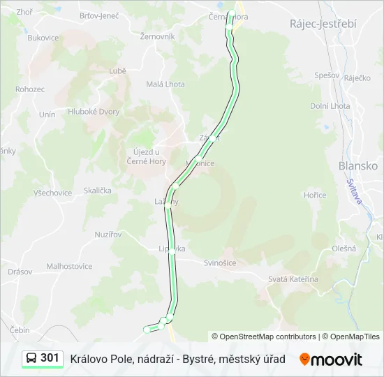 Автобус 301: карта маршрута