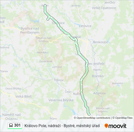 Автобус 301: карта маршрута