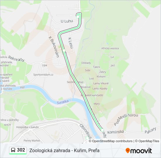 Автобус 302: карта маршрута