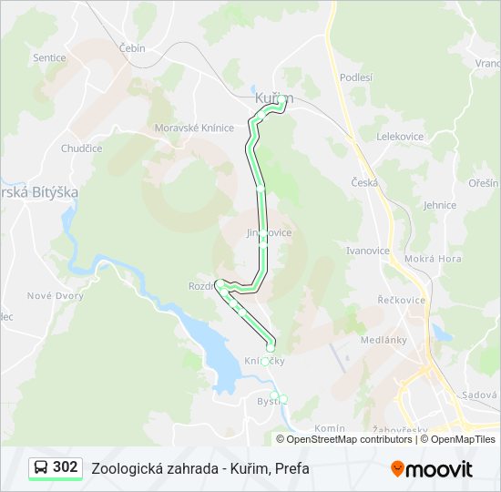 Автобус 302: карта маршрута