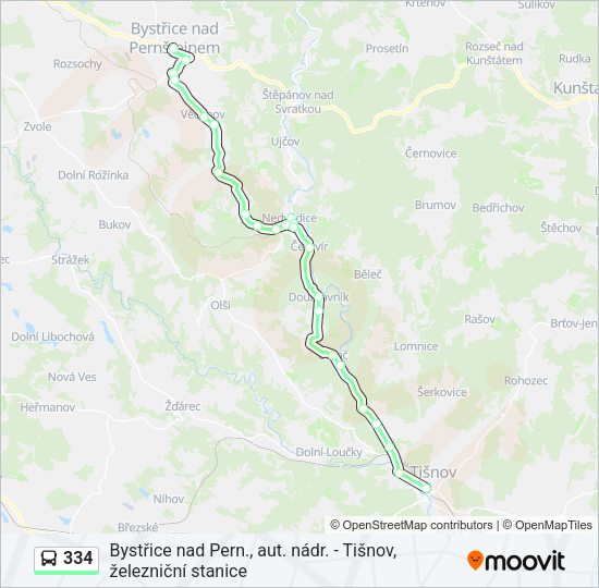 Автобус 334: карта маршрута