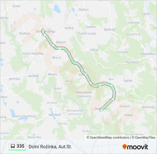 Автобус 335: карта маршрута